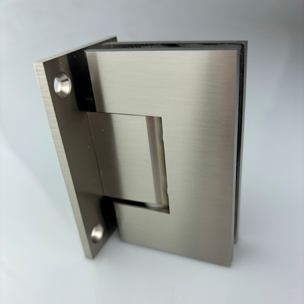 Glass to Wall T shape Hinge - Brushed Nickel 